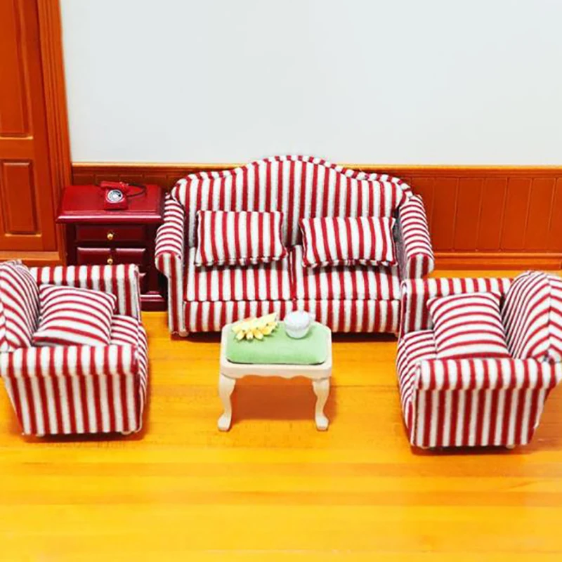 1PC 1/12 Dollhouse Soft Mini Sofa Stool Chair Pillow Furniture Model For Decor | Игрушки и хобби