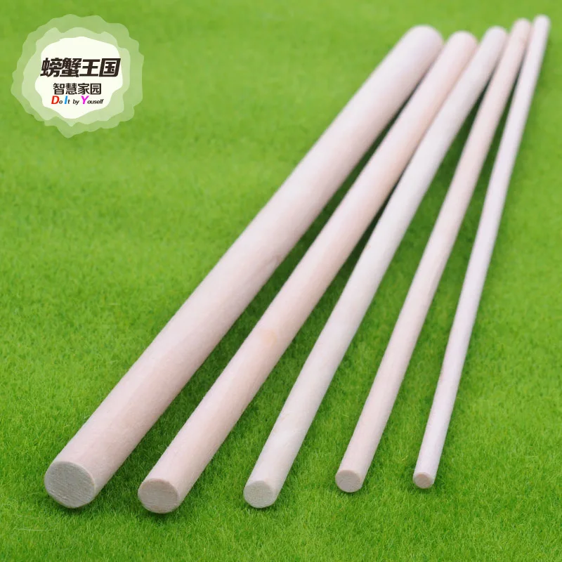 

Crab Kingdom DIY Building Model Material Bearing Stick hua mu bang Small round Sticks Wooden Stick DIY for Making