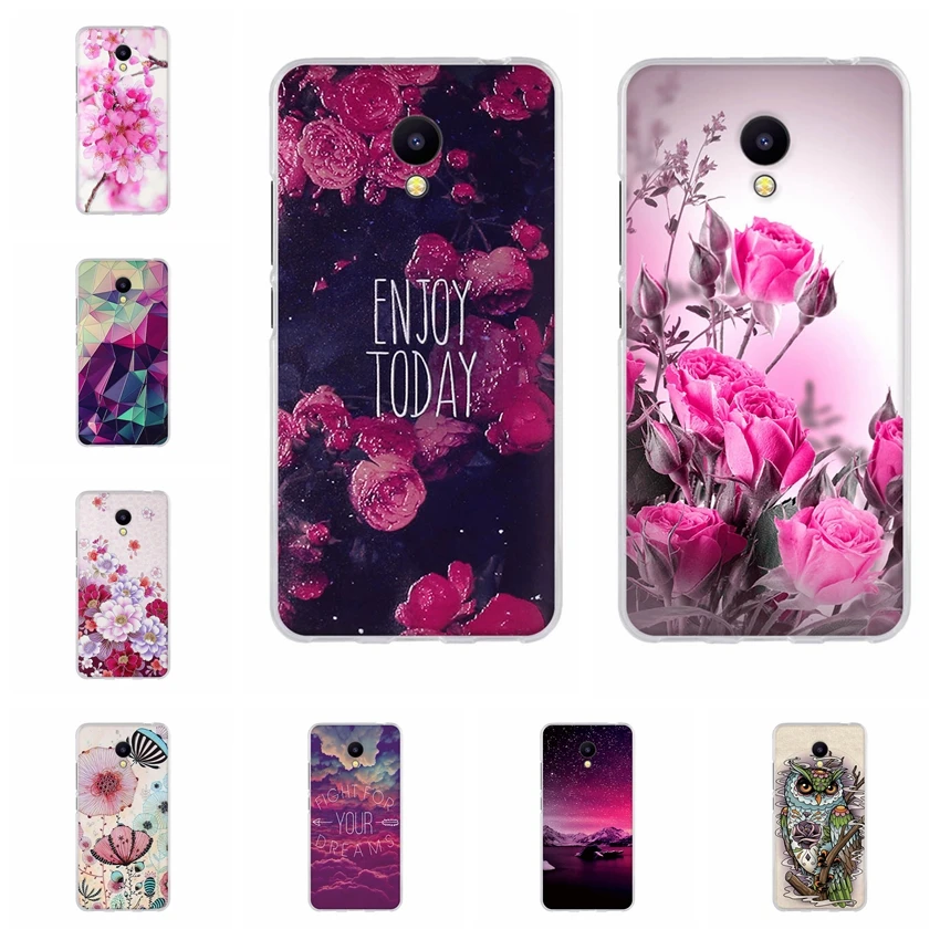 For Meizu M5c Charm Blue A5 Case Cartoon 3D Relief Printing Flower Back Cover TPU Soft Silicone Coque Capa Funda | Мобильные