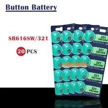 20 шт. 321 SR616SW SR616W батарейки для сотового телефона оксид серебра мужские женские детские часы
