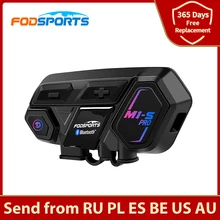Fodsports M1-S Pro Casque Interphone Casque Moto Étanche Bluetooth Interphone 2000M Intercomunicador sans fil 8 coureurs parlent en même temps Réduction du bruit Invite vocale
