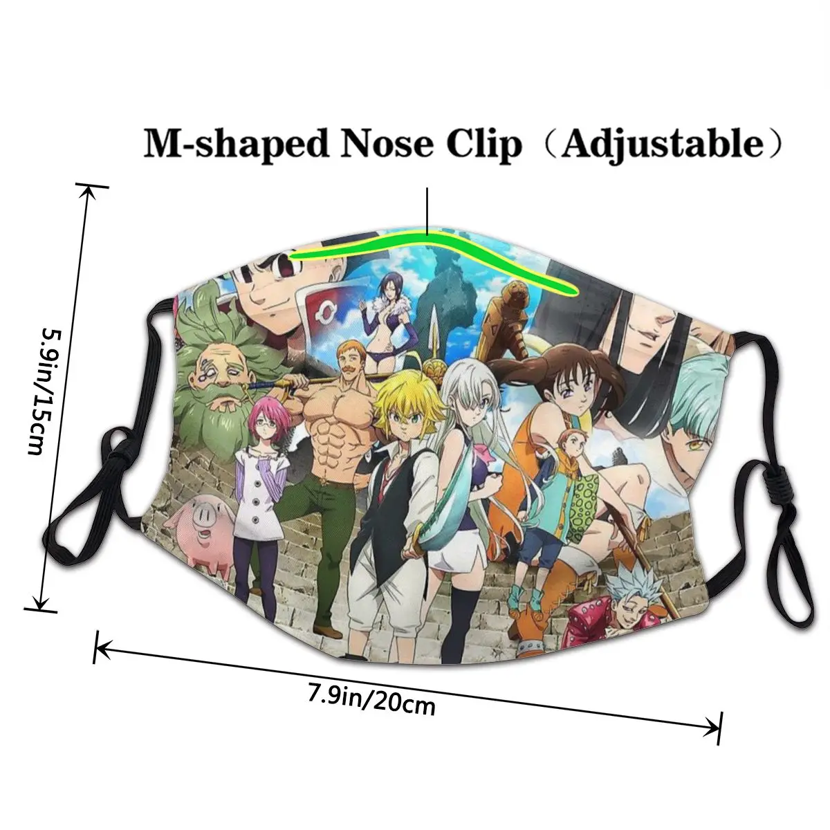 Маска Mascarilla Masque и угловая Крышка для рта Demon Seven Deadly Sins Meliodas Fantasy Adventure Comics Защита