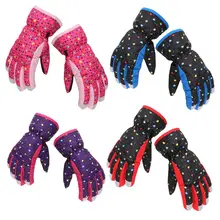 Детские зимние теплые лыжные перчатки спортивные водонепроницаемые ветрозащитные Нескользящие зимняя рукавица C63C