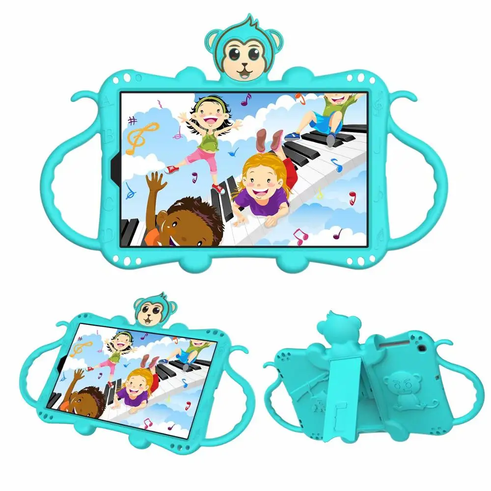 

Cartoon Monkey Silicone Kickstand Full-body Shockproof Protective Case Cover for Samsung galaxy Tab A 10.1 (2019) Case T510 T515