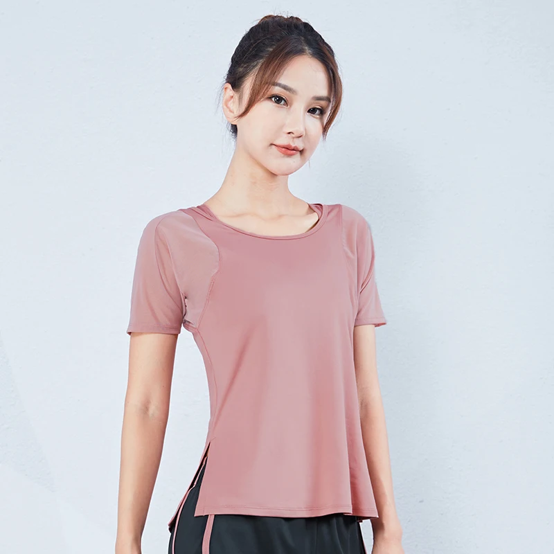 Brand 2020 Women Mesh Sports Tops Short Sleeve Yoga Shirts Loose Running Fitness T-shirts Summer Quick Dry