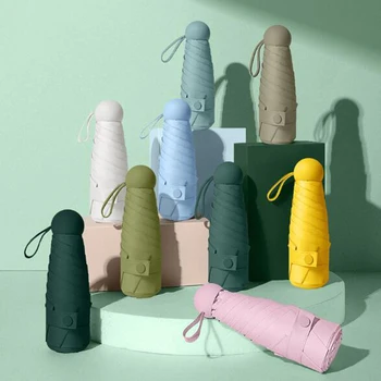 

Mini Pocket Umbrella Women 5 Folding UV Small Umbrellas Sun Rain Women Waterproof Men Parasol Convenient Girls Travel Parapluie
