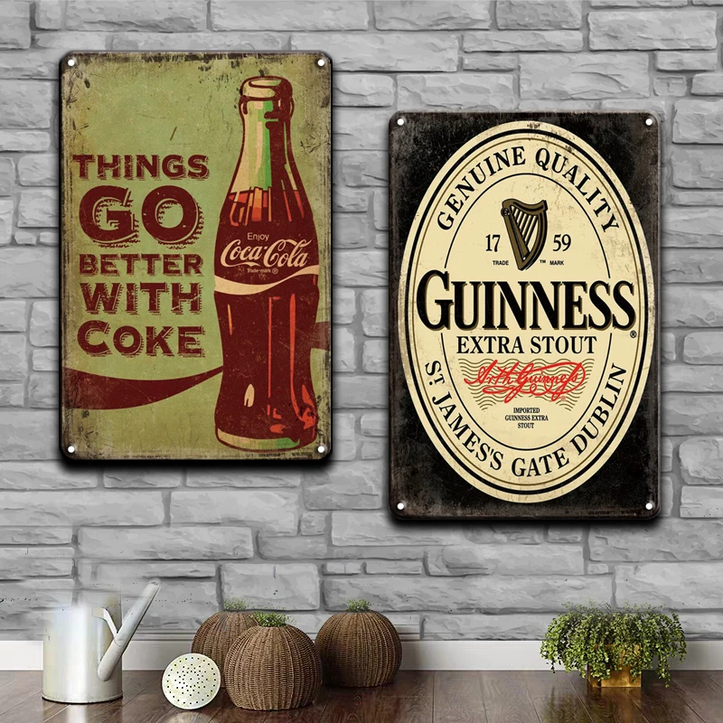 Coffee Cocktail Art Poster Vintage Metal Sign Gift Shabby Chic Beer Tin Plate Signs Irish Pub Cafeteria Kitchen Home Decor