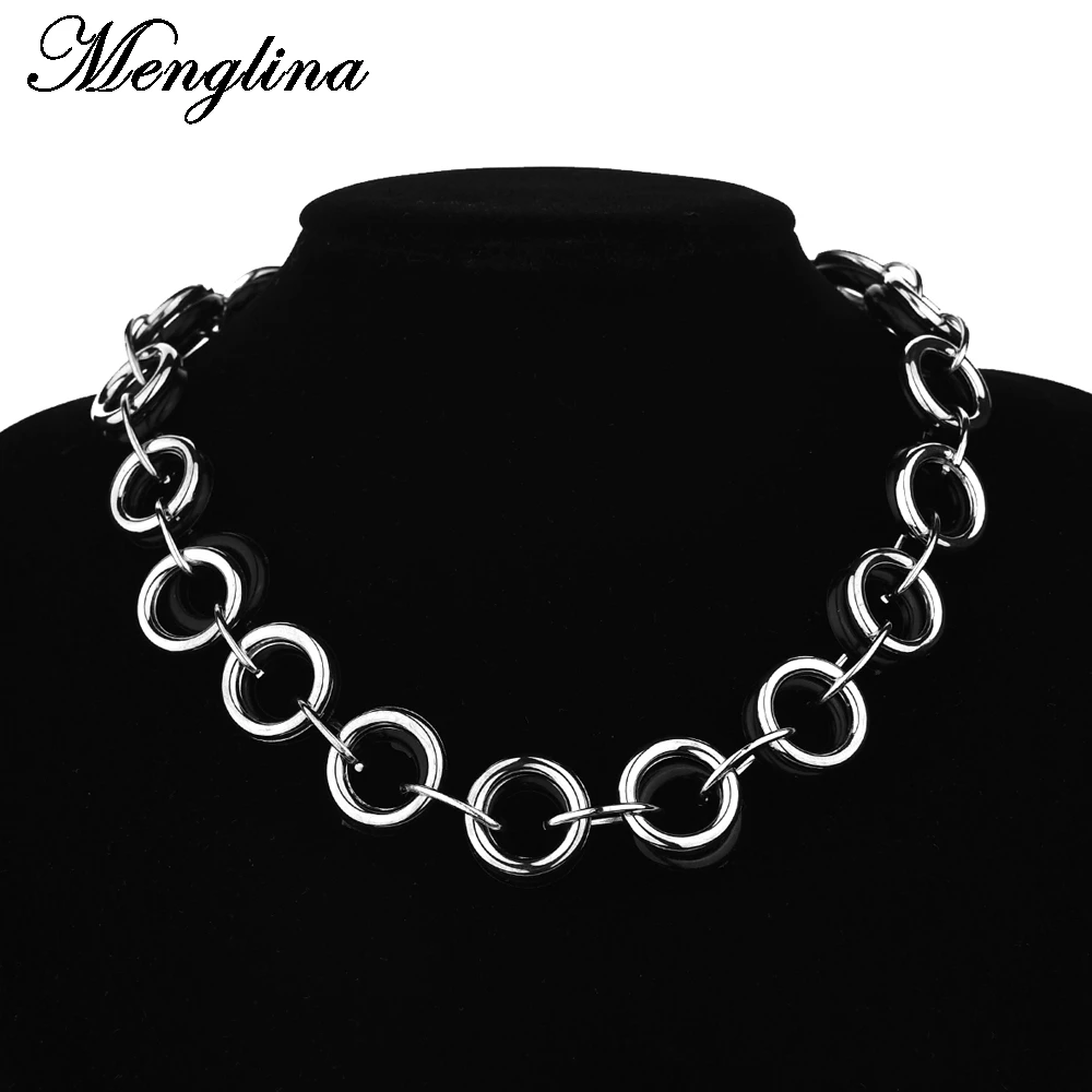 Menglina Fashion Handmade Double Color Acrylic Choker Necklaces For