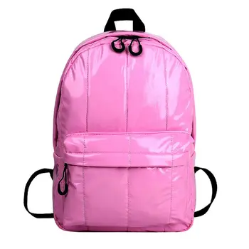 

Wild Fashion Casual Unisex Space Down Glossy Polyester Backpack Waterproof Soild Color Bag