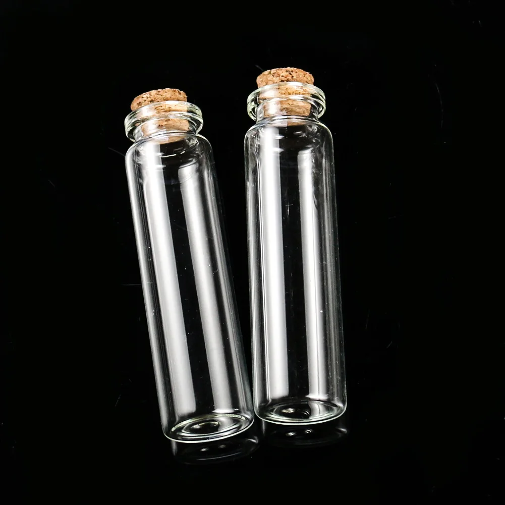 1PCS 5/10/20ml Wishing Bottle Glass Message Vials Jars with Lid Drifting Bottle Cork Stopper Mini Transparent Glass Bottle 5