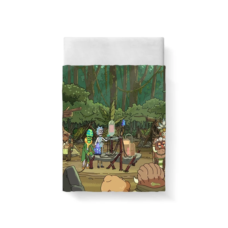 Rick And Morty Bed Sheet Bed Linen Poplin Cotton Posciel Coarse Calico Couple Single Euro Kids Twin Bedding Ropa De Cama Queen