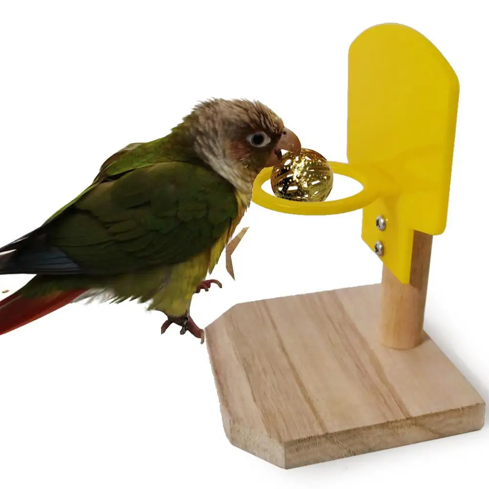 Parrot Puzzle Training Intelligence Development Bird Toy Mini Basket Shooting Basketball Stand With Ball Bird Toys Parrot Toy