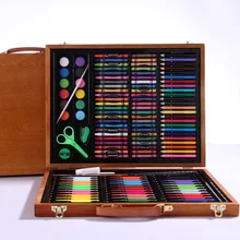 150 шт./компл. карандаши обучения подарочные Канцелярские Товары для детей воды Цвет ручка для рисования в деревянной коробке расходные материалы