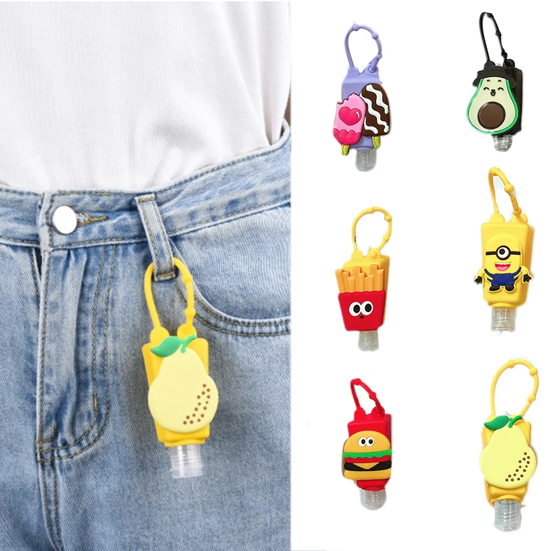 Funny Fruit Food Silicone Bath Baby Shower Hand Sanitizer Bottle Holder Portable Hand sanitizer hanging portable cartoon