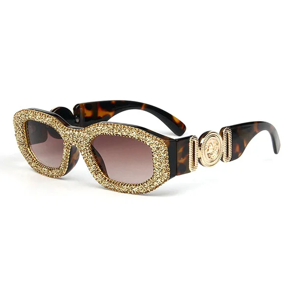 Роскошные хрустальные квадратные маленькие паровые панк Солнцезащитные очки женские Алмазные Солнцезащитные очки Мужские зеркальные линзы брендовые унисекс очки Oculos Gafas
