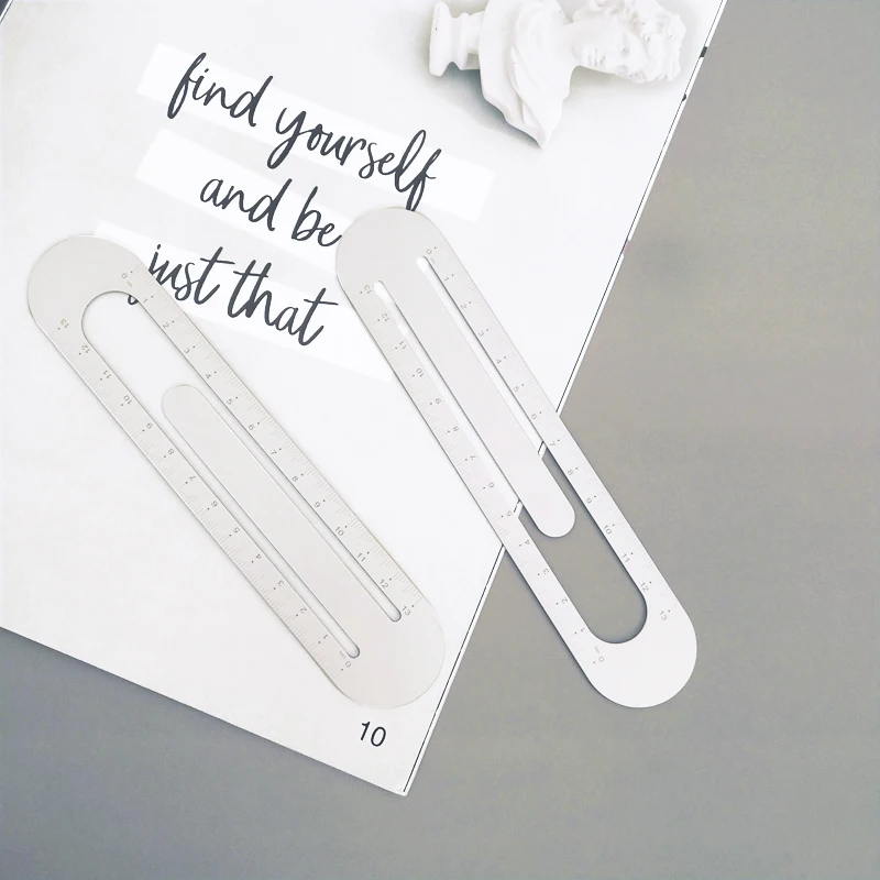 Stainless Steel Metal Ruler Metric Rule Precision Double Sided Measuring Tool 13cm bookmark H0079