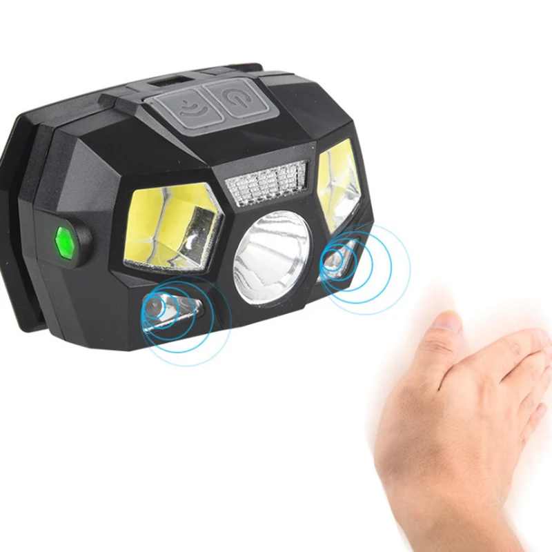 

Outdoor Camping 1300LM LED Headlamp Motion Sensor Headlight USB Rechargeable 6 modes 60° adjusted freely