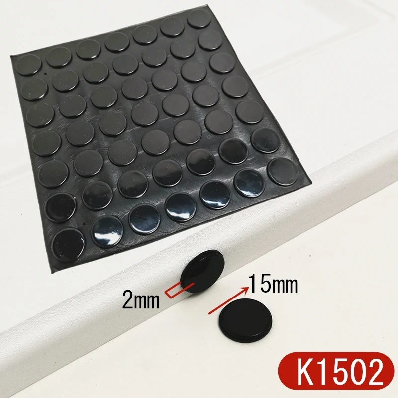 Door Stopper Self Adhesive Silicon Rubber Kitchen Cabinet Damper Buffer Pad Noisy Furniture Hardware 49 Grains/Lot 15x2mm Black