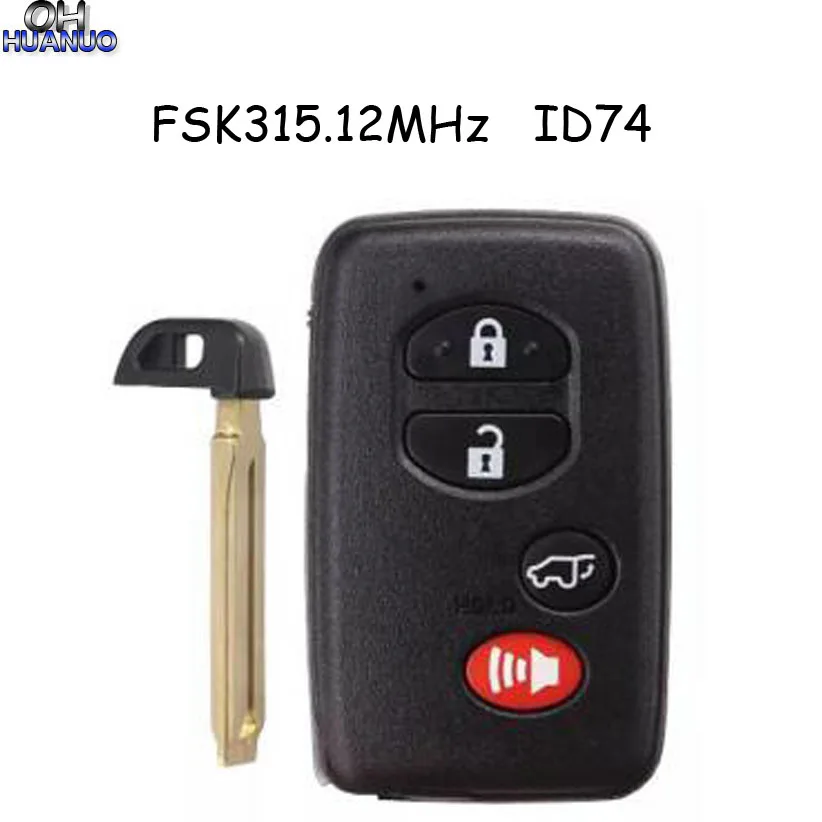 Умный дистанционный ключ 3+ 1 кнопка FSK315.12-5290-ID74-WD03 WD04-RV4 для Lexus для Toyota Crown 2010-2013 с Uncut TOY48