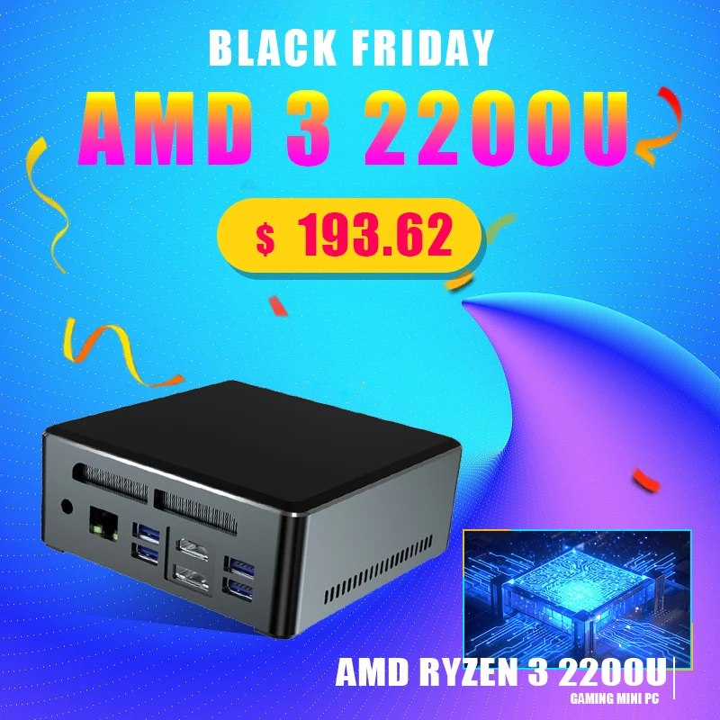 11 Topton Горячая Распродажа мини-компьютер AMD Ryzen R5 3550H R7 2700U Vega 10 графический мини-ПК