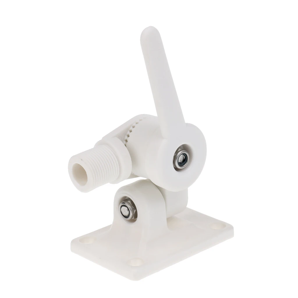 White Nylon Ratchet Bracket AIS/VHF Antenna Deck Mount Marine Boat Yacht