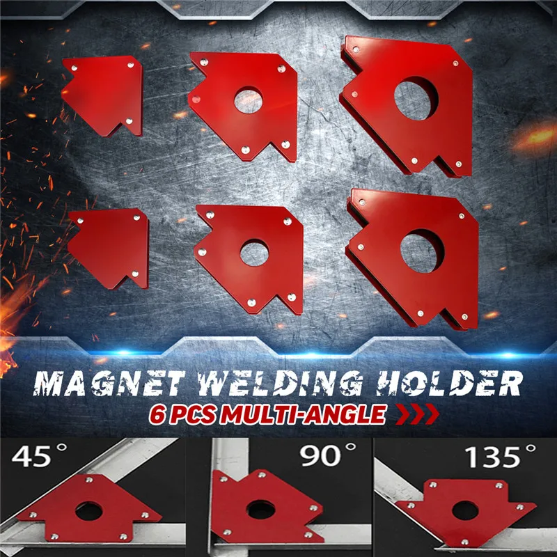 

6pcs Multi-angle Magnet Welding Holder Arrow Magnetic Clamp for Welding Magnet 2x 50lbs 2x 25lbs 2x 75lbs Mig Tools