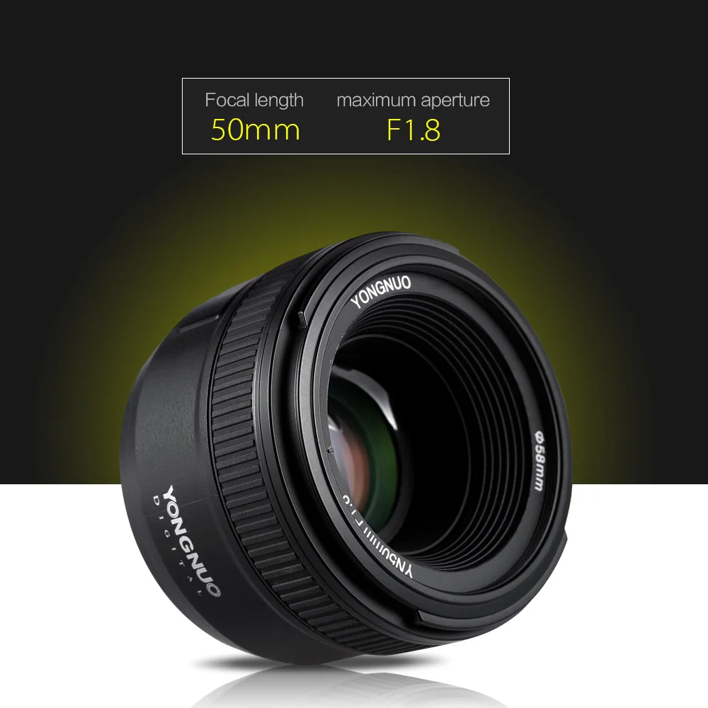 Объектив YONGNUO YN50mm F1.8 с большой апертурой и автофокусом для Nikon D800 D300 D700 D3200 D3300 D5100 D5200 D5300 DSLR