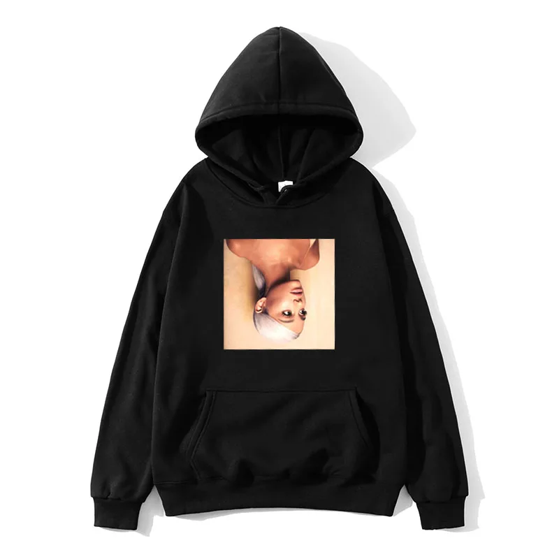 

FADUN TOMMY Hoodie Kawaii Ariana Grande Gedrukt Sweatshirt Lange Mouw Vrouwen/Mannen 2019 Hot Kpop Plus