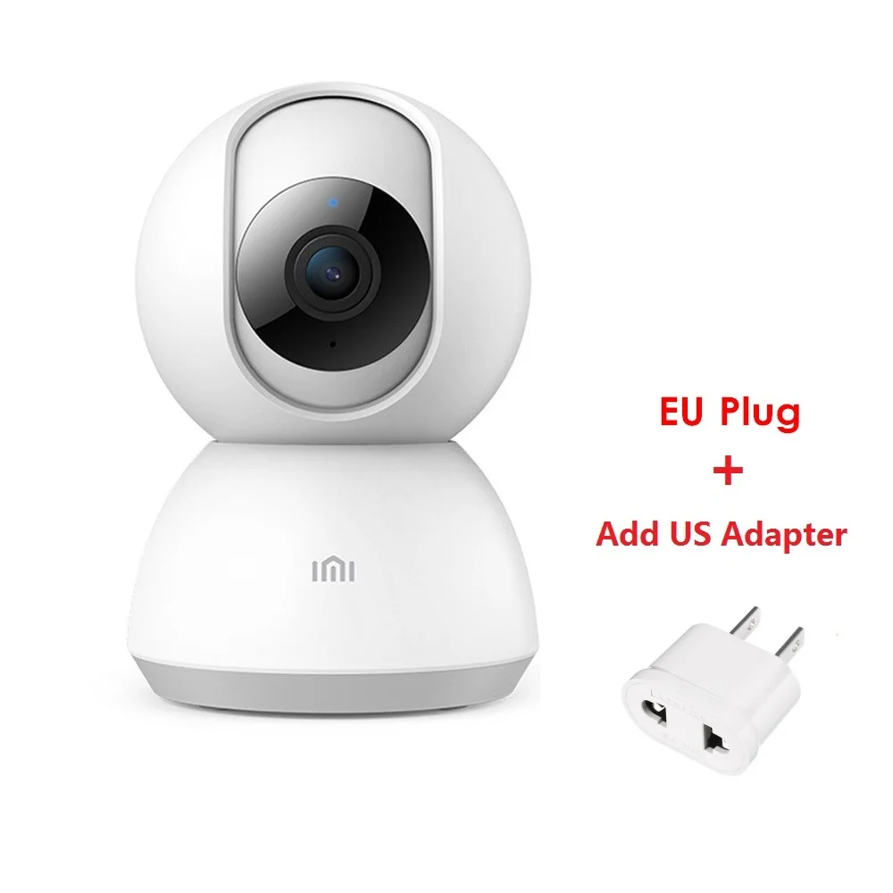 Обновленная версия Xiaomi Mijia Smart camera 1080P HD 360 градусов панорамирование ночного видения WiFi ip-камера с дистанционным управлением для дома - Цвет: Add US Adapter