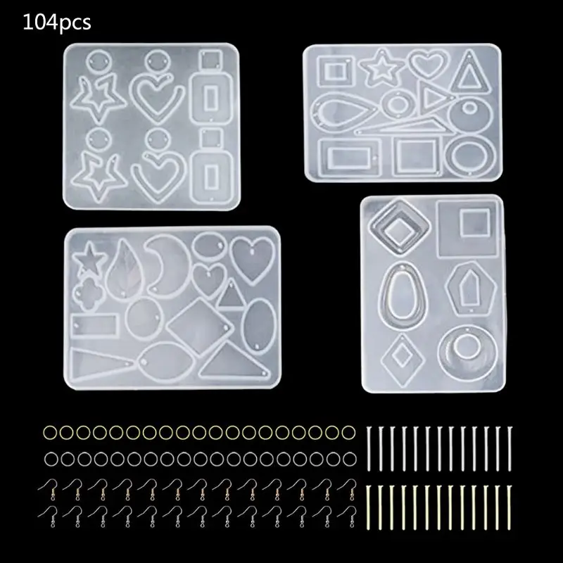 

1 Set Crystal Epoxy Resin Mold Earring Pendant Casting Silicone Mould Handmade DIY Crafts Jewelry Making Tools
