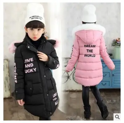 

Free shipping Girl Winter Cotton-Padded Jacket Children's Fashion Coat Kids Outerwear Baby's warm down jacket Children Clothing