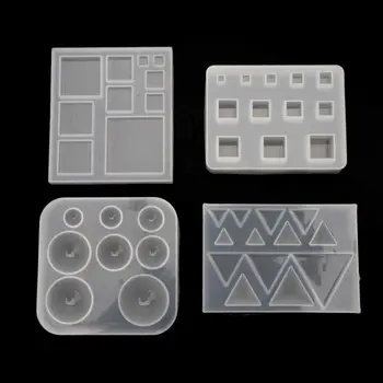 

All Size Square Round Triangle DIY Geometric Resin Silicone Mold Jewelry Tools N58F