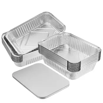 

20pcs Disposable BBQ Drip Pan Tray Aluminum Foil Tin Liners for Grease Catch Pans Replacement Liner Trays with Lid
