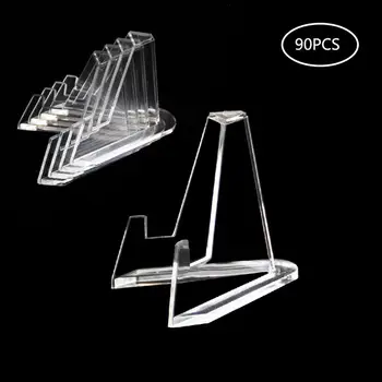 

BULK 90Pcs Small Coin Display Stand Acrylic Mini Easels Racks for Displaying Collecttable Challenge Coin Medal Card Artworks