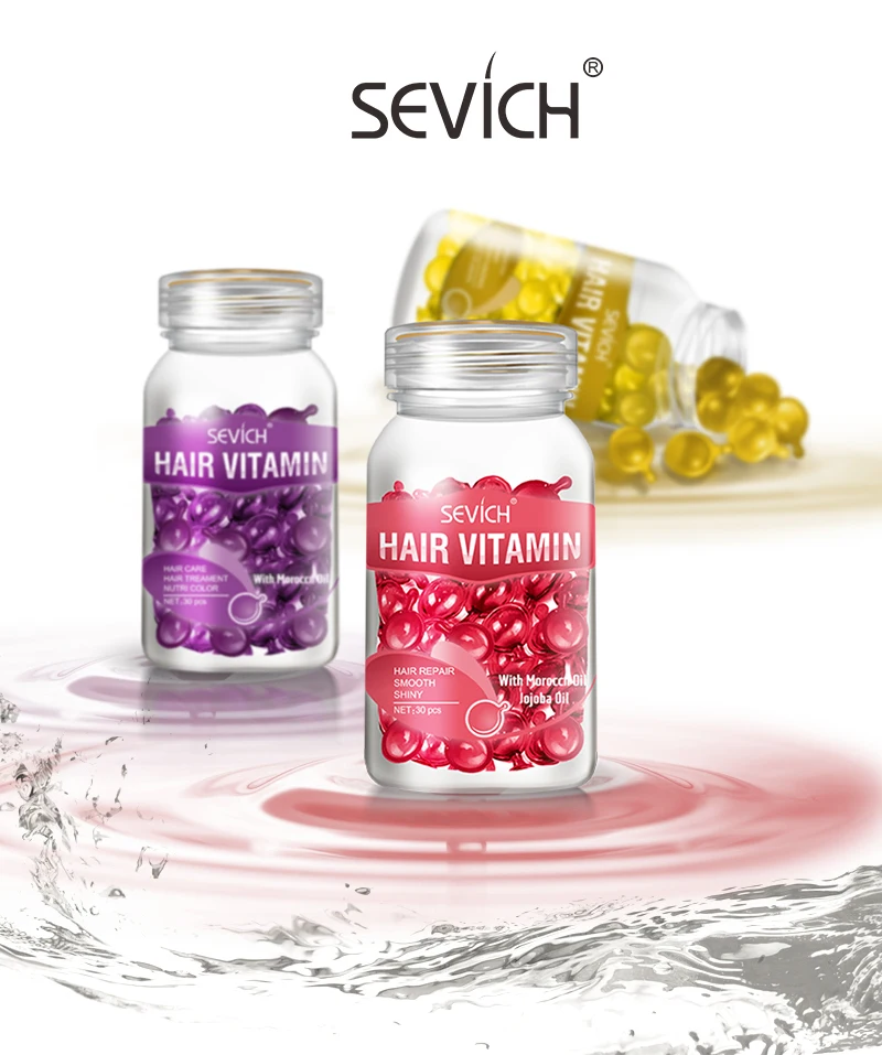 Sevich 30pcs Keratin Complex Oil Smooth Silky Hair Serum Hair Vitamin Moroccan Oil Anti Hair Loss Hair Mask Repair Damage