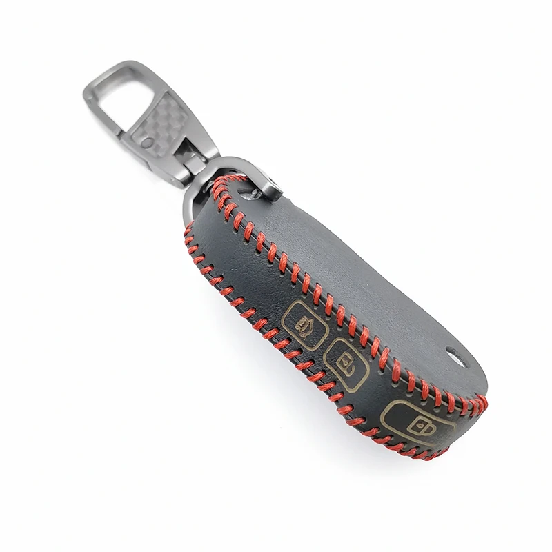 

Folding 3 buttons Leather key fob Protect skin cover case cap hood for Kia ceed CD 2018 2019 sportage R Stinger sorento Cerato