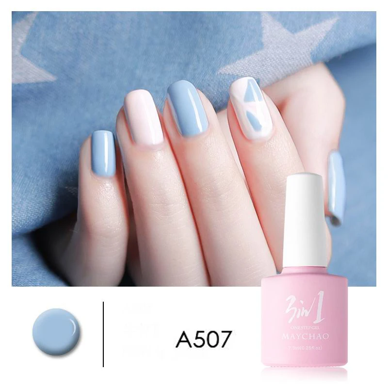 MAYCHAO 36colors 3 in 1 Gel Nail Polish UV LED Gel Varnish Soak Off Nail Lacquer For Autumn Winter Long-lasting - Цвет: A507