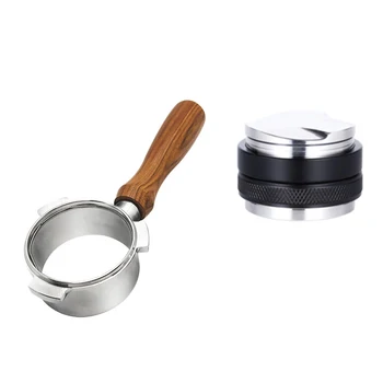 

54mm Coffee Bottomless Handle Accessories for Breville with 2-In-1 Adjustable Height Italian Coffee Tamper