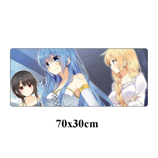 Красный Konosuba японский аниме коврик для мыши Скорость геймера большой игровой коврик для мыши XL отаку 70x30 см фиксирующий край прочный мягкий компьютерный коврик - Цвет: Красный