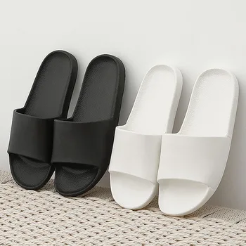WDZKN Fashion Solid Concise Summer Home Slippers Women Flat EVA Lightweight Indoor Bathroom Slippers Men Couples Slides H2036G - Image 1
