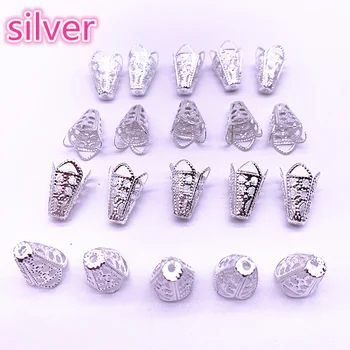 

Wholesale 50pcs 11*16mm Hollow Flower Findings Cone End Beads Cap Filigree DIY Jewelry Making #02