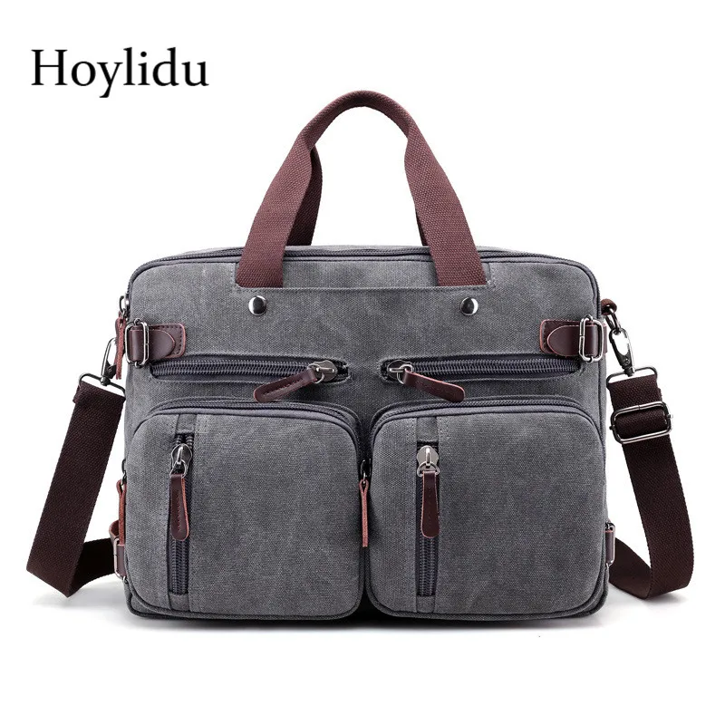 

Canvas Men's Shoulder Bags Fashion Multifunction Large Capacity Travel Totes Handbag Male Zipper Messenger Bag Laptop Briefcase