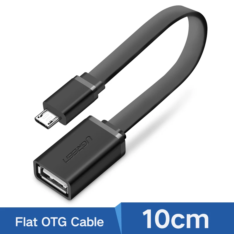 Black Flat Ugreen Micro USB OTG кабель адаптер для Xiaomi Redmi Note 5 Micro USB разъем для samsung S6 планшет Android USB 2,0 OTG адаптер - Цвет: Black Flat