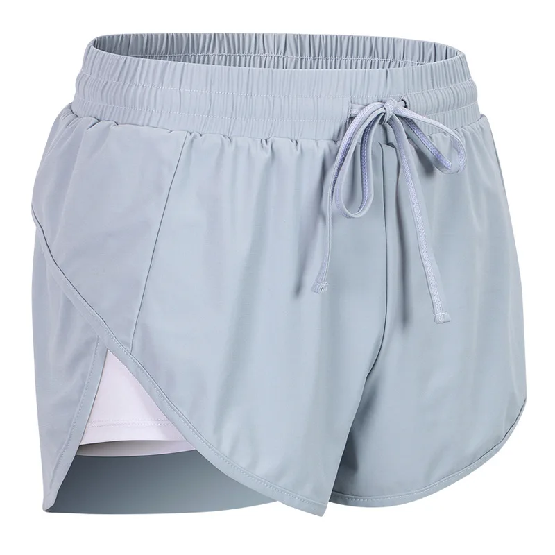 NEW Women Gym Double Shorts Side Pocket Running Shorts Quick Dry Breathable Yoga Women 2 In 1 Workout Fitness Sportwear