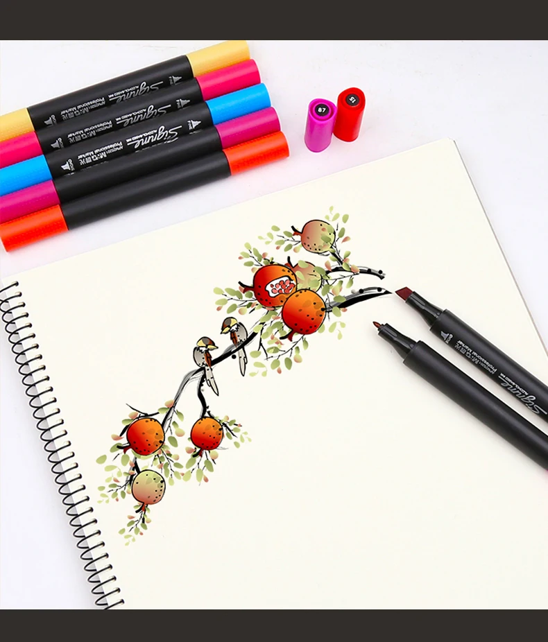 MG 80 цветов Двойные наконечники Маркер ручки на спиртовой основе для рисования дизайн каракули маркер анимация манго