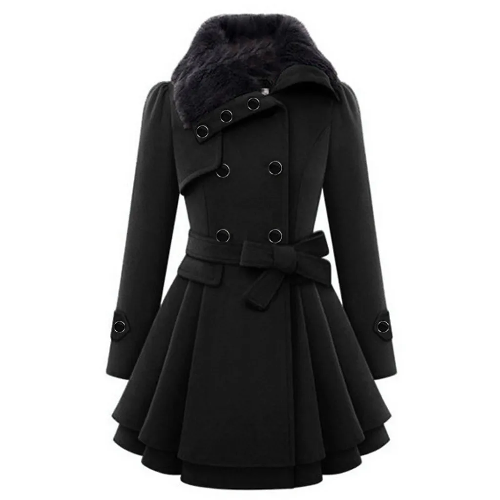 35& зимнее пальто, женское шерстяное пальто, женское зимнее шерстяное пальто с отворотом, Тренч, куртки, пальто с длинным рукавом, верхняя одежда, женское пальто
