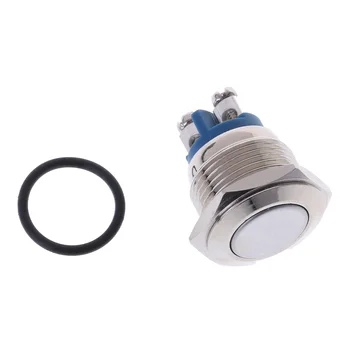 

Universal 16mm Anti-Vandal Momentary Steel Metal Push Button Switch Flat Top Auto Car Motorcycles Car-styling 250V