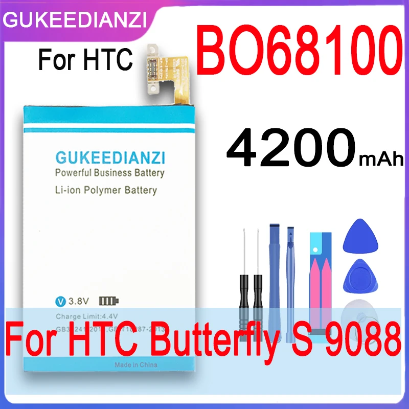 Оригинальный высококачественный аккумулятор GUKEEDIANZI 4200 мАч BO68100 для HTC Butterfly S 9088 9060