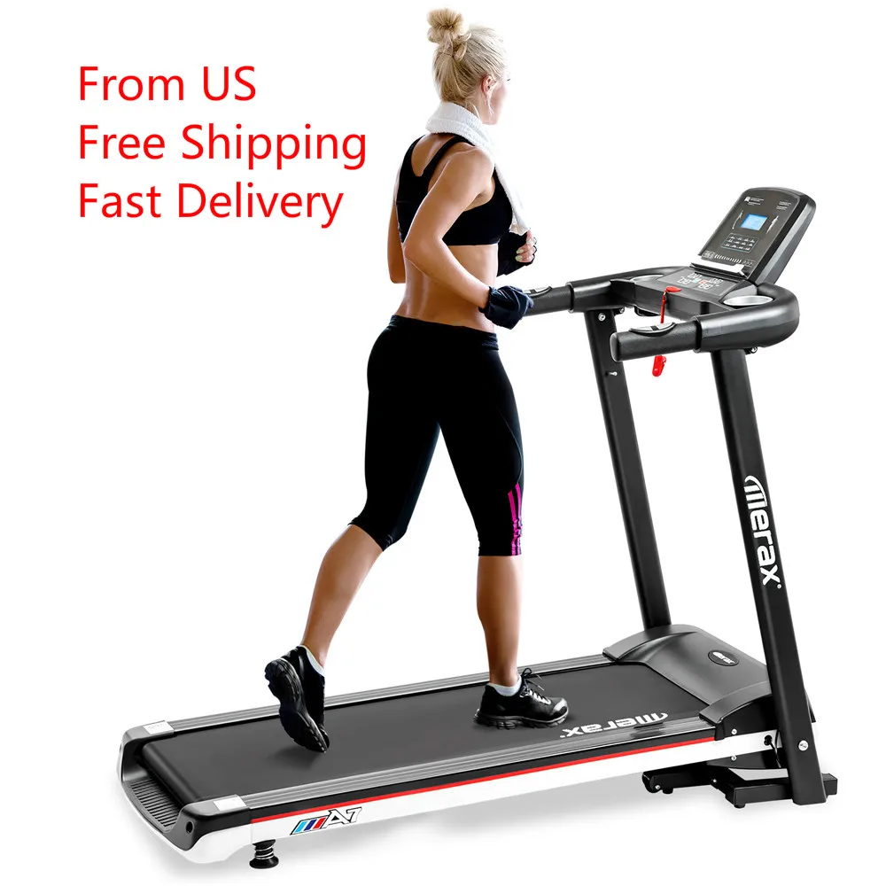 

1-12.8km/h Speed Foldable Electric Treadmill Running Workout Fitness Machine Digital Monitor Treadmill With LED Display