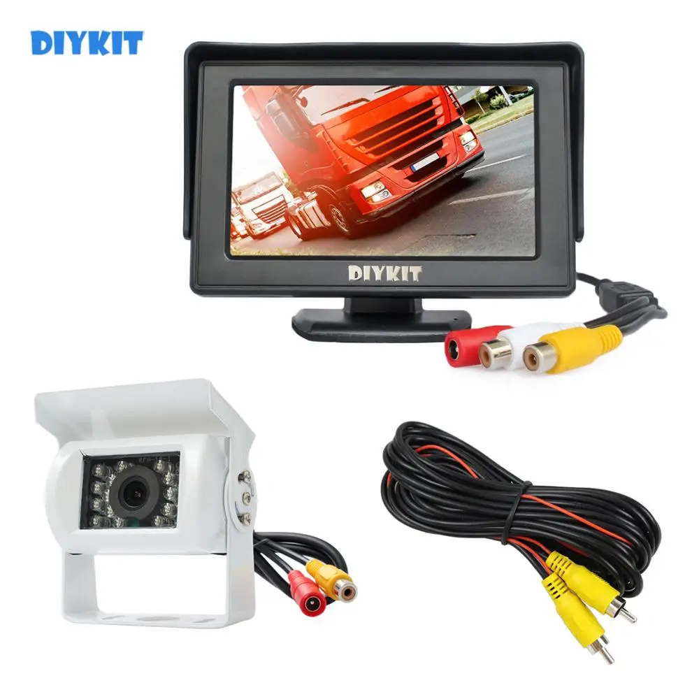 DIYKIT 4," монитор заднего вида для автомобиля, водонепроницаемая камера заднего вида, Система помощи при парковке для грузовых автомобилей, автобусов